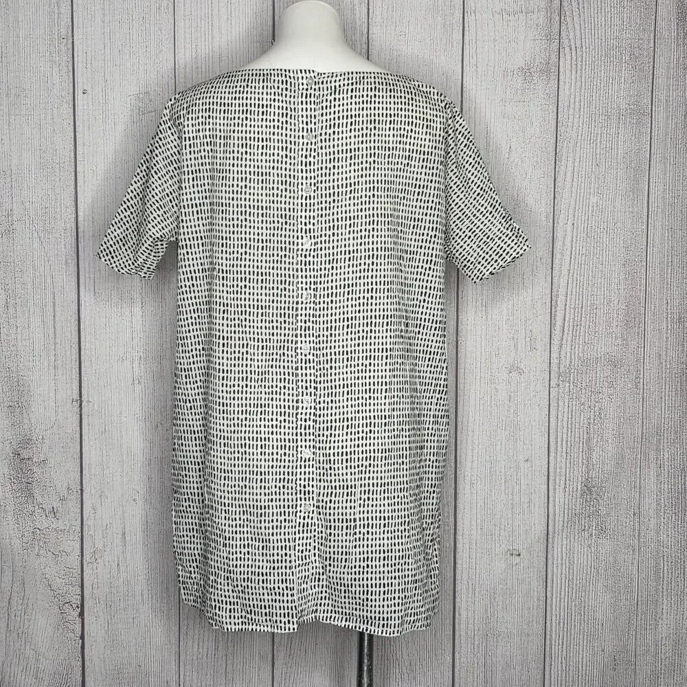 Ilana Kohn X UO Cotton Dash Print Oversized Shift Tunic Mini Dress, sz Medium